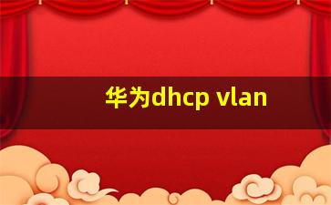 华为dhcp vlan